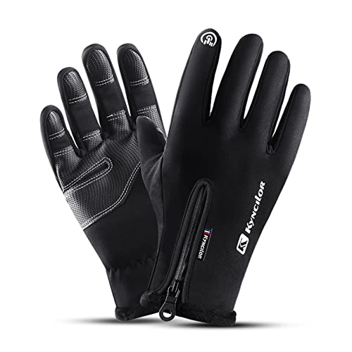 Xianghaoshun Winter Warme Handschuhe für Herren und Damen, Touchscreen Handschuhe Winddichte Thermohandschuhe Handschuh für Outdoor, Geschenke für Herren oder Damen Warmes Fahrradzubehör Schwarz Cover