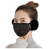 1 Stück Unisex Winter Warme 2 in 1 Dicker Fleece Mundschutz Ohrenwärmer Kälteschutz Elastisch Einfarbig Multifunktionstuch Atmungsaktiv Waschbar Schlauchschal Nasenschutz Gesichtsschutz Unisex