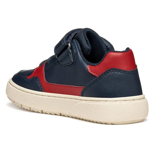 Geox J Theleven Boy Basket, Bleu Marine/Rouge, 25 EU