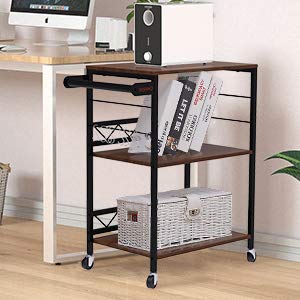 INDIAN DECOR. 45248 Bar Cart, 3-Tier Sturdy Kitchen Cart with Wheels Durable Microwave Cart for Dinners and Barbecues and Kitchen Storage 3