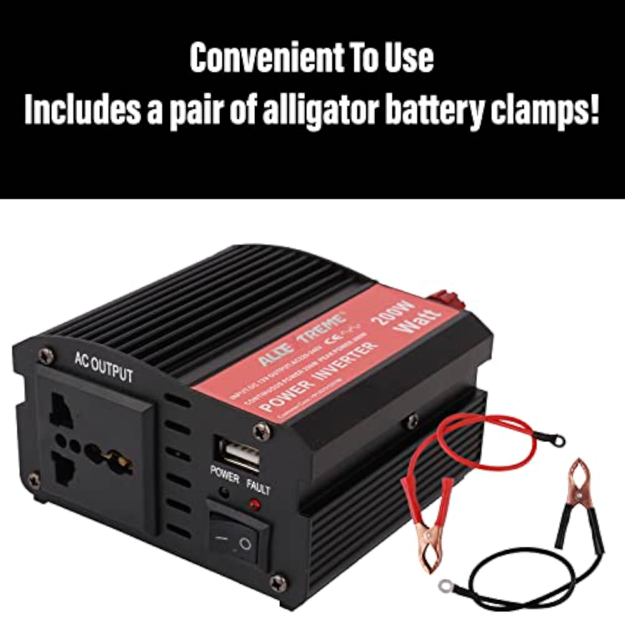 200W Heavy Duty Portable Power Inverter with USB Port