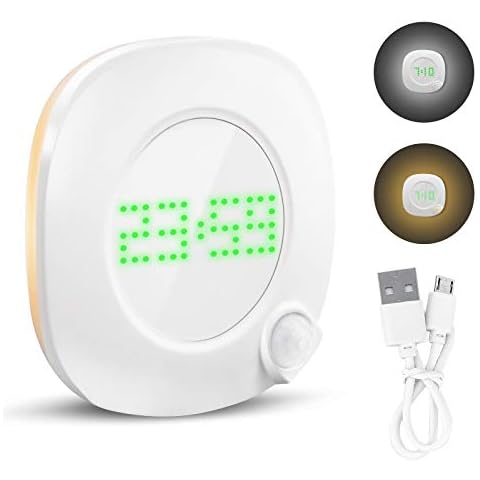 Night Light LED, INSOUR USB Rechargeable Motion Sensor Light Indoor with Magnet Stick-On Cupborad, Wardrobe, Kitchen, Stairs Bedroom Bathroom Hallway (Warm& White Light Cover