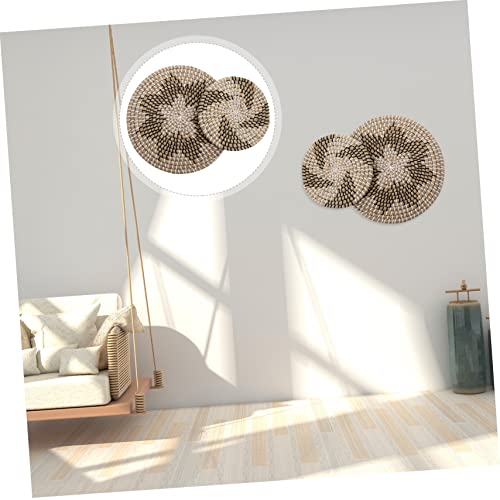 ORFOFE 6 Pçs Frutas Redondas Vime Para Adorno Feito À Mão Chique Pendurado Estilo Geométrico Disco O