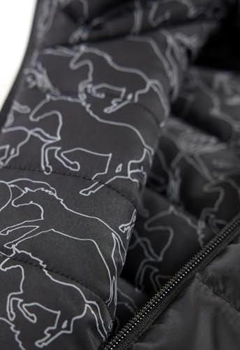 Kerrits Kids Round Up Reversible Quilted Equestrian Vest – Warm Kids Horse Riding Vest for Winter, Fun Horse Print Design4