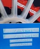 R&G AMG High Temp Brake Caliper Decal Sticker Set of 4 Decals (White)