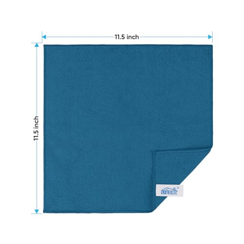 Image of HOMEXCEL Navy Blue Microfiber Cleaning Cloth, 24 Pack Cleaning Towels for Kitchen, Lint Free, Scratch-Free, Highly Absorbent, and Reusable Cleaning Rags for House, Window, Cars, 11.5 X11.5 inch