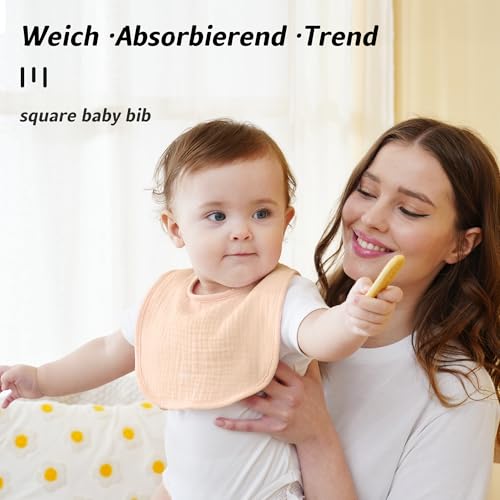 Kewlife gift Lätzchen Baby Musselin Dreieckstuch Baby Halstuch Verstellbare für Junge und Mädchen 6 Stück