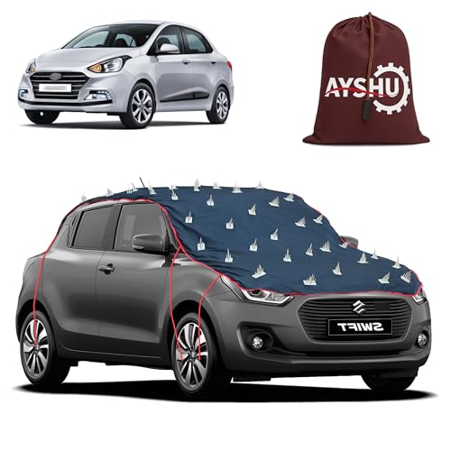 Image of AYSHU Water-Resistant Spike Car Cover for Hyundai Xcent - Protects from Dogs, Monkeys, Dust, Sunlight & UV - Full Roof Universal Fit