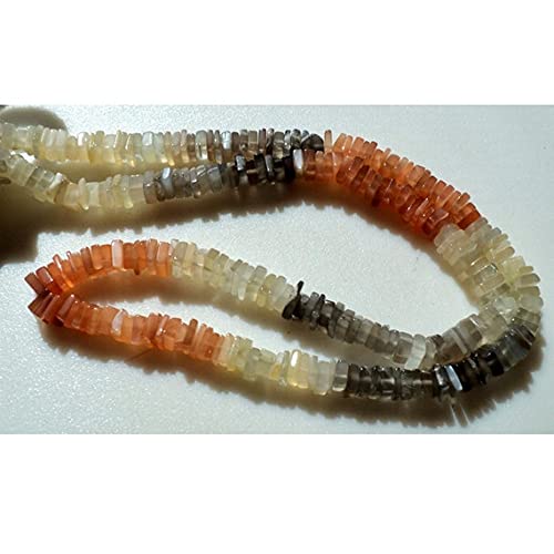 LKBEADS Moonstone Heishi Beads, Multi Moonstone Beads, 5mm Beads, Heishi Spacer Bead, Heishi Bead, 8 Inch Strand
