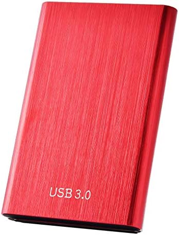 External Hard Drive 2TB Portable Hard Drive Portable External Hard Drive External Solid State Drive High Speed USB 3.1 for Mac, PC, Laptop(2TB Red)