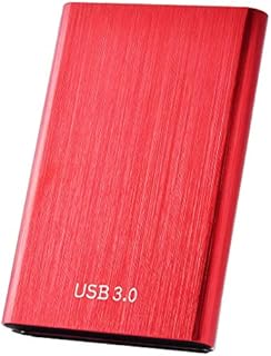 External Hard Drive 2TB Portable Hard Drive Portable External Hard Drive External Solid State Drive High Speed USB 3.1 for Mac, PC, Laptop(2TB Red)