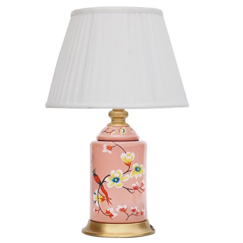 SANBDDLYY Hand-Painted Ceramic Table Lamp - Traditional Chinese Design for Bedroom & Living Room