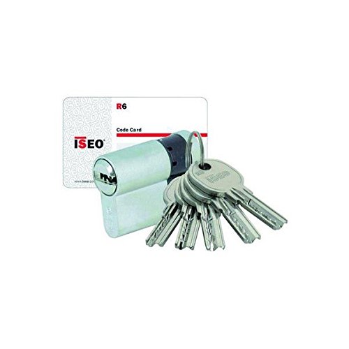 Demi-cylindre ISR6 40x10 5 clés laiton nickelé Iséo