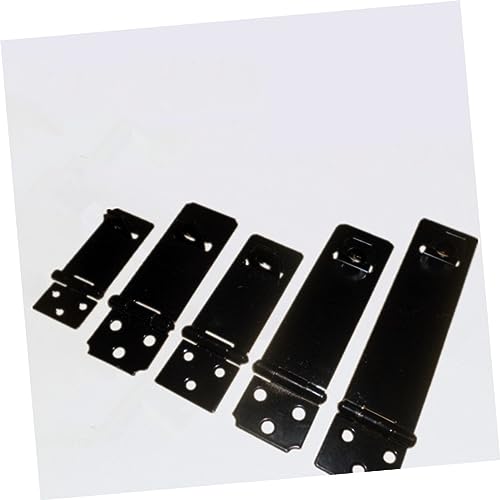 Image of DOITOOL Heavy Duty Padlock 5Pc 5 Heavy Duty Padlock hasp Lock Padlock hasp Door hasp Stainless Steel Black Paint Padlock Hasp Door Clasp