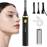iToncs Elektrische Wimpernzange 10 Sekunden Schnell Beheizba, VerbrüHungsschutz, Lang Anhaltende, 3 Temperaturstufen für Alle Wimpern Geeignet, Wimperncurler Beheizt für Lashes, Schwarz
