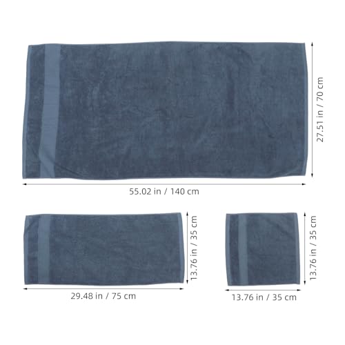 Serviettes de bain absorbantes grand format bleu marine en coton