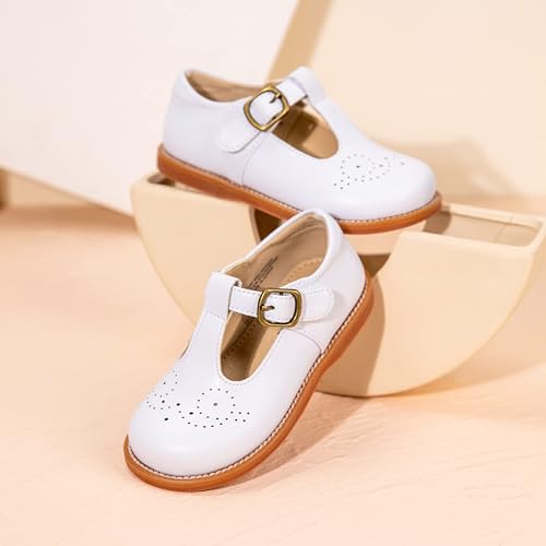 Image of GINFIVE Toddler Girls Dress Shoes Little Kids Flats School Mary Janes Shoes