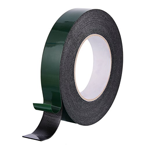 10 m (25 mm) Foam Tape Double Sided Sponge Tape Waterproof Mounting Adhesive Tape Roll Automotive Grade Number Plates Cars Trims, Black