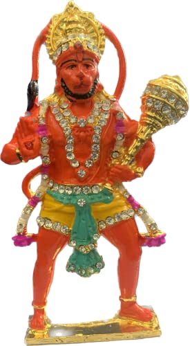 Estatua Mini de Hanuman en Metal de 4 pulgadas miniatura 4