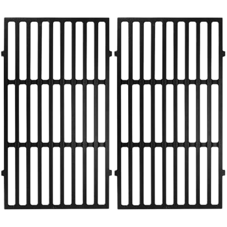 GasSaf 17.5 Grill Grates for Weber 7637 Spirit 200 E210 E220 S210 S220, GS4 Spirit II E-210 (Front-Knob), Cooking Grates Replacement Parts for Weber 2 Burner Gas Grills, 17.5 x 10.2 Cast Iron, 2-Pack