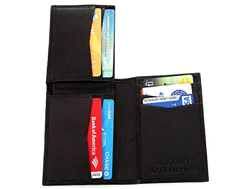 Men's Leather Bifold 7 Credit Card 1 Id Window Wallet 4.75x3.25 inches
