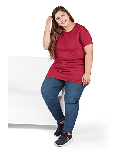 Image of CUPID Women Plus Size Comfortable Cotton Casual T-Shirt, Sleep, Night, Yoga, Daily Gym n Lounge Wear Short Tops for Ladies