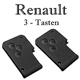  Jurmann® 2x Renault Karte Schlüssel Gehäuse Fernbedienung Reparatur mit 3 Tasten KS10 Megane II + Laguna II + Scenic II + Grand Scenic