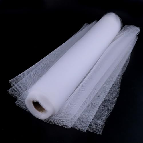 White Tulle Fabric 54 inch x 10 Yards Draping Mesh