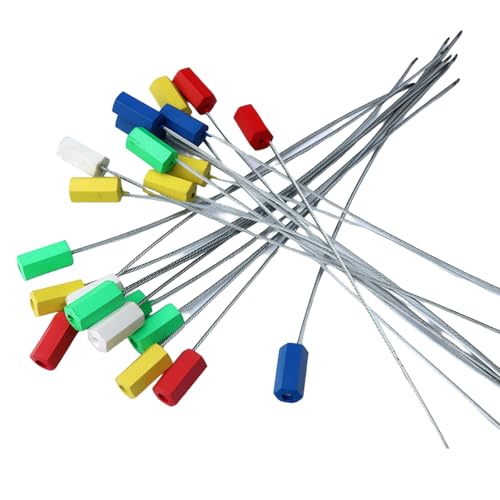 Vleant Stahlkabelplomben 30 Stück mit Selbstverriegelung nummerierten Metallsiegeln Blau