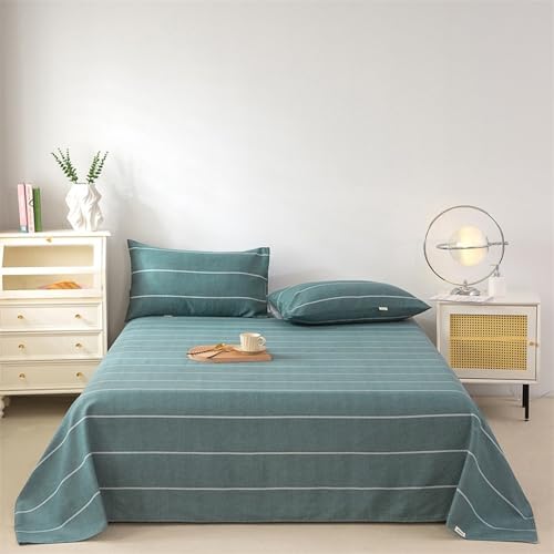 JIANINGHOME Sábana encimera de algodón de 230 x 270 cm + (50 x 75 cm, 2 piezas), cómodas sábanas encimeras de algodón tamaño King, transpirable, antiarrugas, resistente al encogimiento y a la