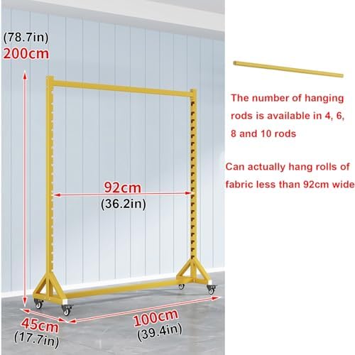 Vinyl Wrap Holder - Heavy-Duty Rolling Organizer with Adjustable Rod, Perfect Storage Rack for Fabric Rolls, Tablecloths, Window Films, and Wallpaper Display Solutions