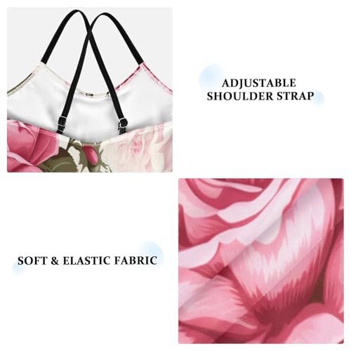 Pink Rose Flower Girls One-Piece Swimsuit Beach Bathing Suit3