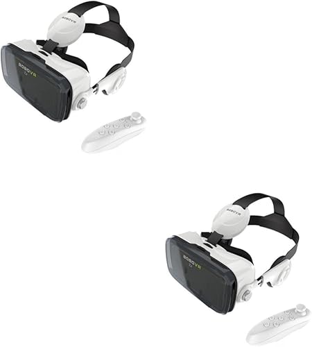OSALADI 2pcs 120 3D Vr Virtual Reality Goggles Virtual Reality Headset Vr Headset White Glasses