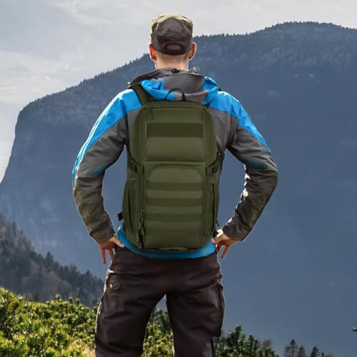 Image of HUNTVP Tactical Backpack Military MOLLE Backpack Hunting Rucksack Gear Assault Pack 25L WR (Army Green)