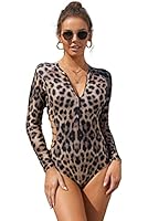 Boldgal Women's Snake Print Rash Guard Plus Size Swimsuit (RNSXSXQPX_Brown_2X-Large)