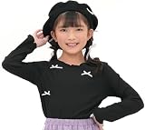 [Bee] ビー デザイントップス 女の子 キッズ 春 夏 taa04421 140cm メロウリボン×ブラック