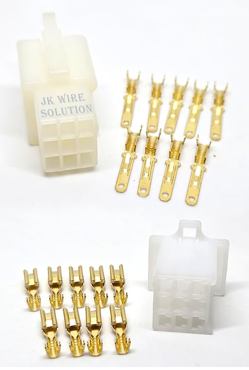 JK Wire Solution 9 Pin Male Female Connector 2.8mm| Electric Bike & Automotive 9-Pin Wire Harness Plug (Pack of 2)-image-3