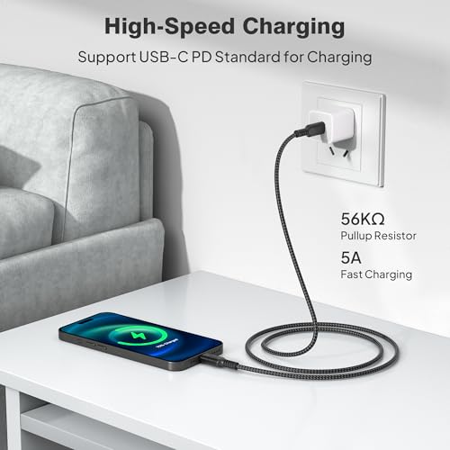 Elebase 60W USB C to USBC Charger Cable Multiple Length,1.5/3.3/6.6FT 3Pack by Elebase - Used condition - Image 5