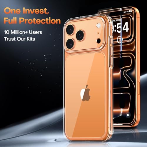 Image of ClearShield Transparent Back Cover for iPhone 17 Pro with Camera Protection, Hybrid PC & TPU Shockproof Design, 360 Degree Protection Crystal Clear Case, Anti-Scratch Armor Mobile Phone Cover