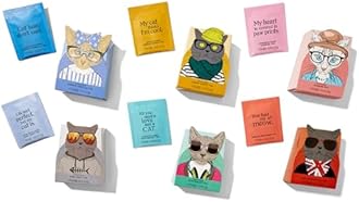 Thoughtfully Gourmet, Cat Lover’s Tea Gift Set, Includes 24 Teas in 6 Flavours with Stylish Cat Art and Fun Quotes for Cat Moms and Cat Dads, Set of 24