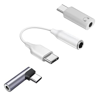 3Packs USB C to 3.5mm Female Headphone Jack Audio Adapter, USB C to Aux Audio Dongle Cable Cord DAC Converter Right Angle,Compatible with i16 Pro Max/15, iPad,Laptop Tablet,3.5mm to USB c - Amazon product rated Grade A
