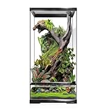 waazoorep 15 Gallon Tall Reptile Glass Tank 12"x12"x24" with Drainage System - Pre-Assembled Vertical Reptile Cage for Arboreal Geckos,Chameleon,Lizard,Tree Frog and Snake with Terrarium Decoration