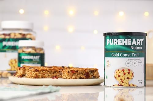 Image of Pureheart Nutmix Gold Coast Trail, 454 gm | Premium Trail Mix with 40% Macadamia, Cashew, Almonds, Cranberry & Fig, High Protein, Healthy Snack
