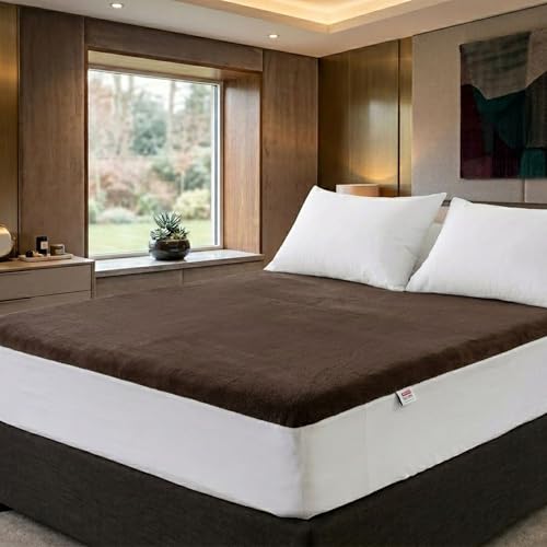 Image of Next Space - Waterproof - Hypoallergenic Mattress Protector, PVC-Free, Easy Wash, Absorbent and Breathable (Coffee, 72x78)