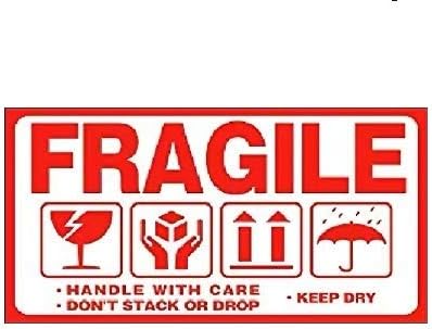 Manio 取り扱い注意 壊れ物 Fragile シール こわれもの 取扱注意 テレビで話題 光沢 フラジール 宅配 デコレーション 梱包 スーツケース ラベル スーツケースなどのデコレーションにも 9cmx5cm ステッカー 100枚入 横白