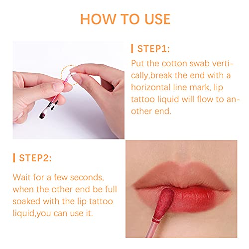 Tattoo Lipstick Cotton Swab Lip Gloss Velvet Matte Lip Creative Design Beauty Lip Glaze Makeup Cosmestics Set-20Pcs/Box #TOP7