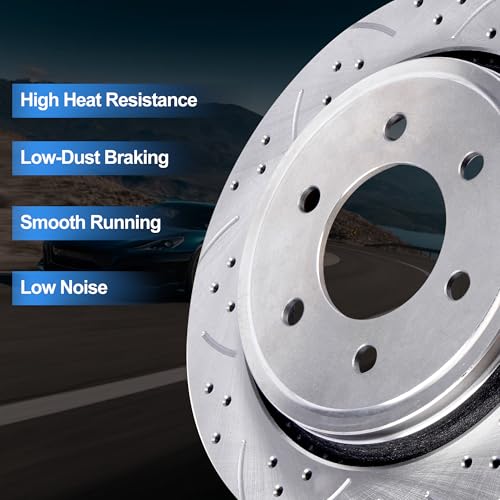 VIPCAR Replacement Brake Kits Rear Brake Pads And Rotors Kit Compatible With Ford F-150 2015-2017; 6 Lug, Electric/Power-Operated Parking Brake by Vipcar - Image 4