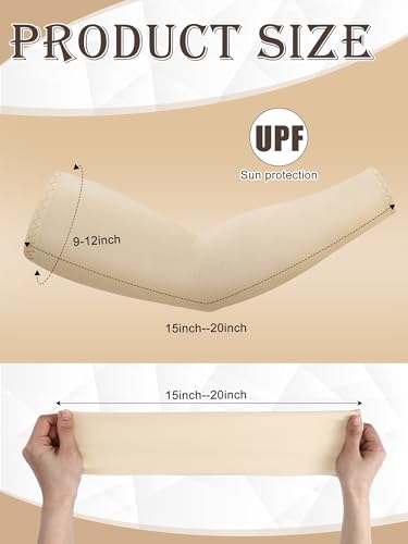 Image of Boao 10 Pcs UV Arm Sleeves Tattoo Cover | UV Sun Protection for Outdoor Activities, Stretchy Breathable Arm Sleeves, Cooling Compression for Sports Cycling Running