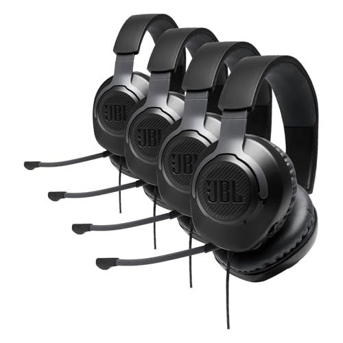 Image of JBL Quantum 100 - Wired Over-Ear Gaming Headphones - Black,Large,(Pack of 4)