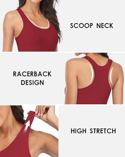 Image of beautyin Women Tank Top with Shelf Bra Racerback Workout Yoga Undershirt
